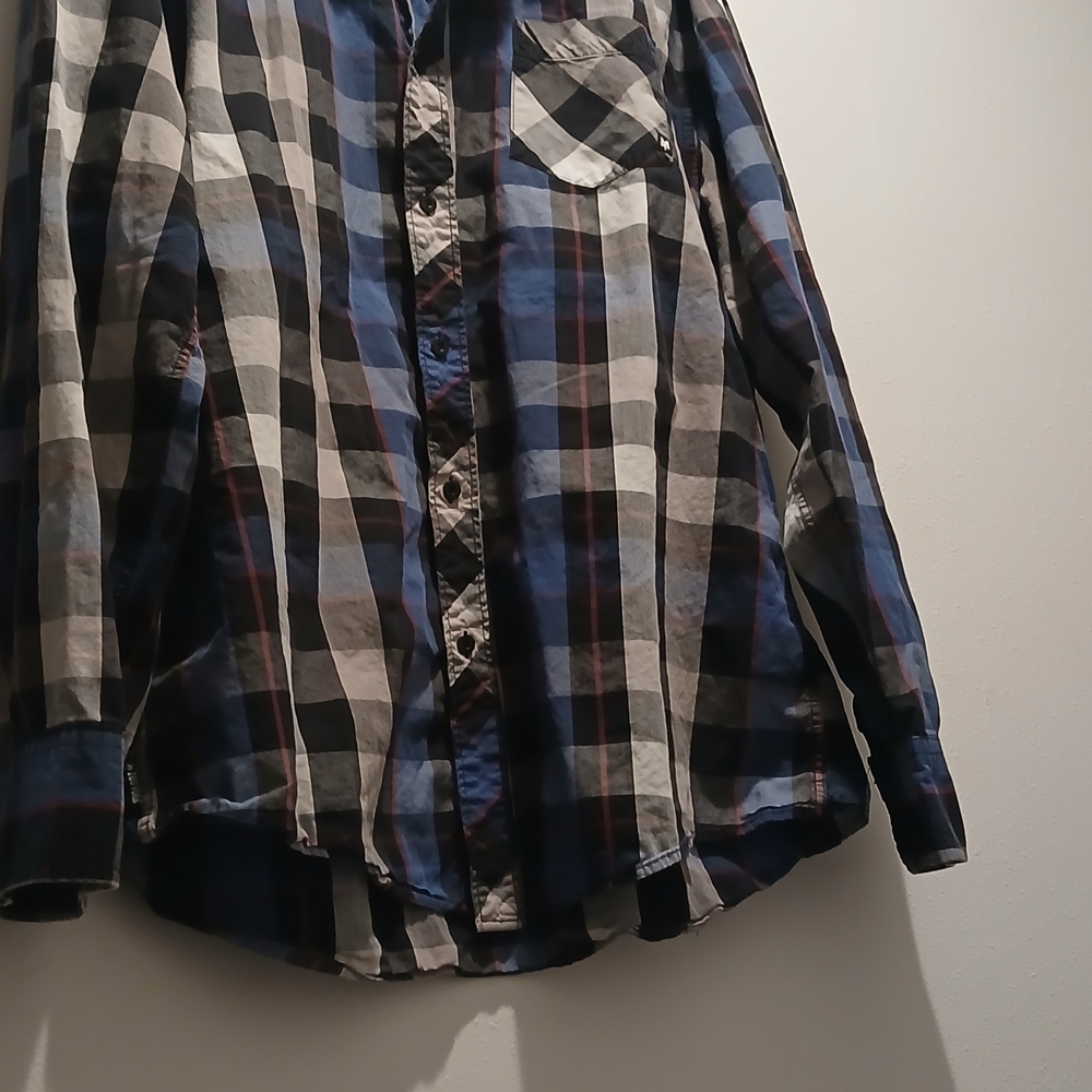 Zoo York Blue and Black Plaid Shirt
